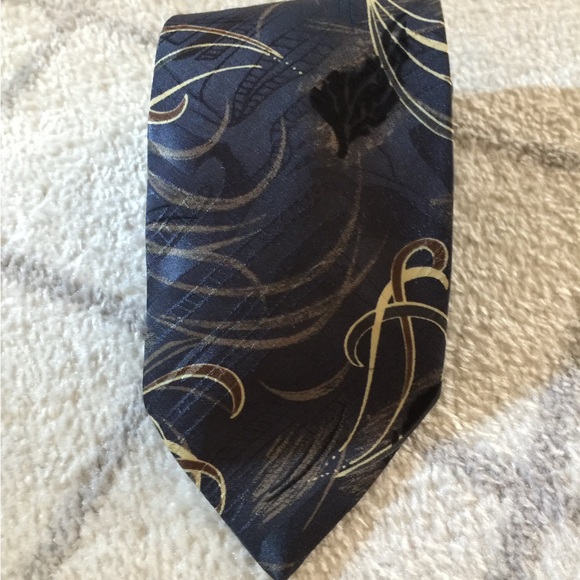 Christian Dior Men's Tie in Black Grey and Gold Swirl - Picture 3 of 5